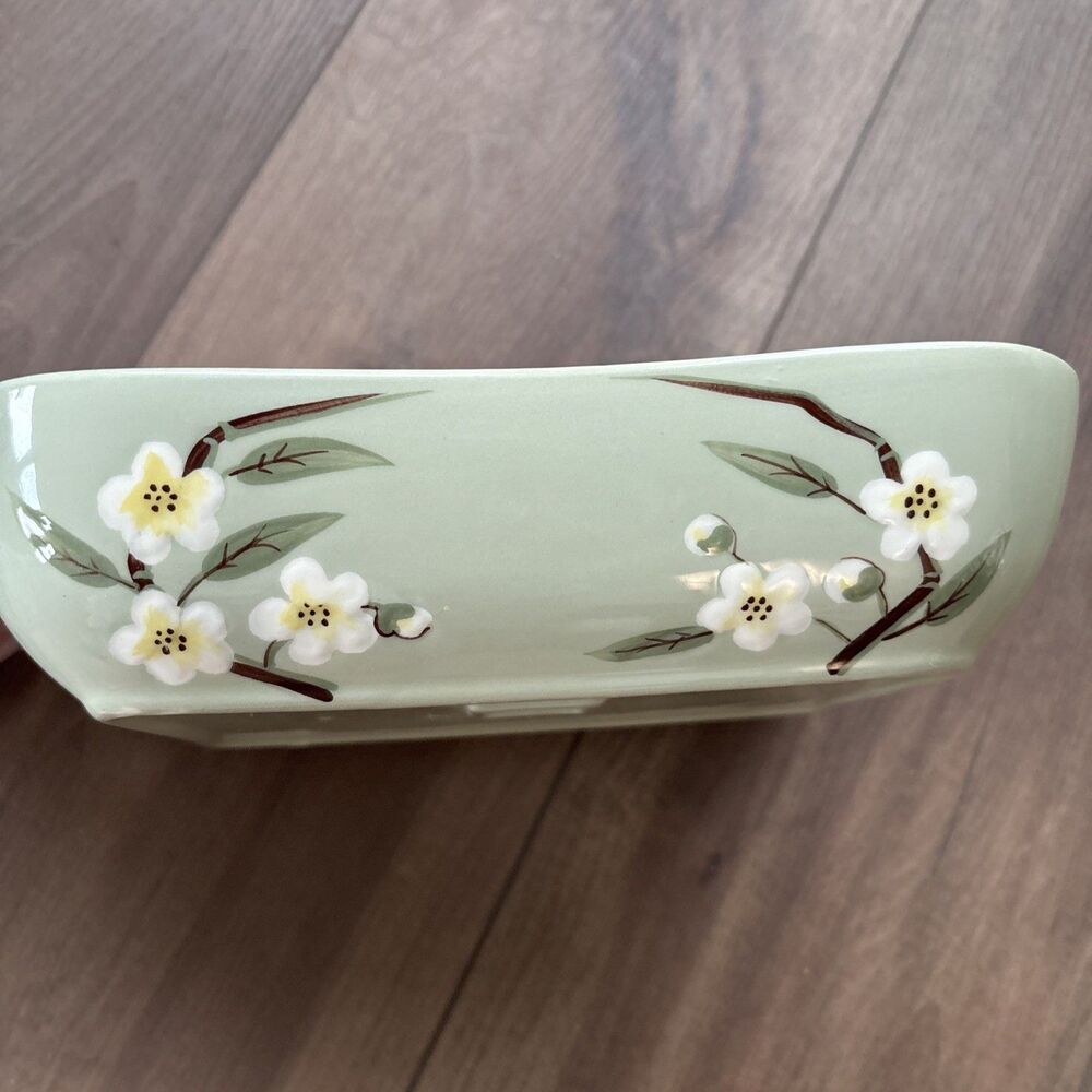 Vintage Weil Ware USA BLOSSOM California Pottery 9” Rectangle MCM Serving Bowl